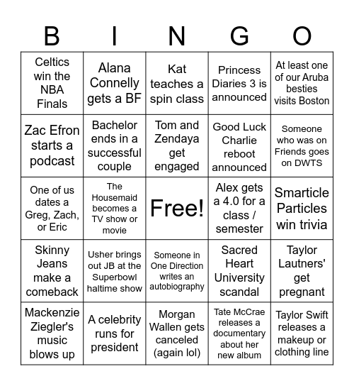 2024 the plot BINGO Card