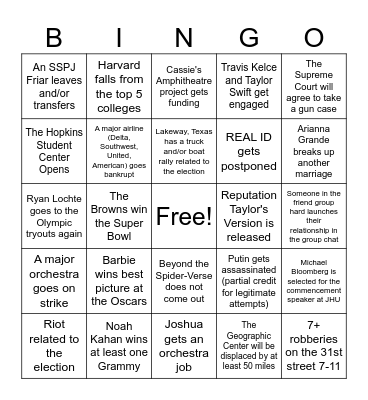 2024 Bingo Card