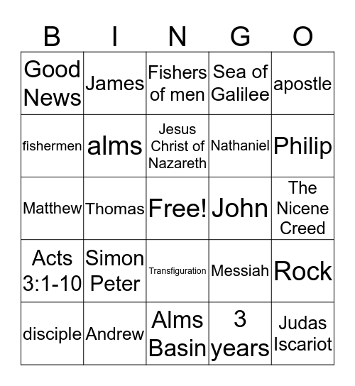 Fishers of Men Bingo Card