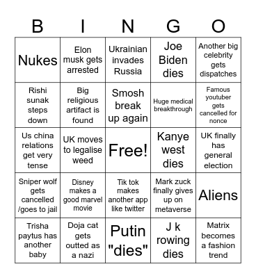 2024 Bingo Card