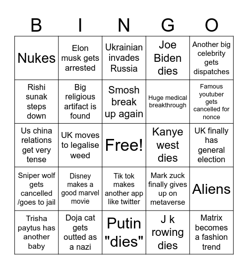 2024 Bingo Card