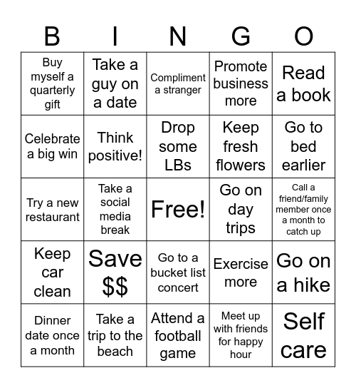 B’s 2024 Vision Bingo Card Bingo Card