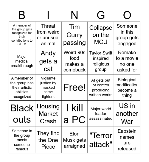 2024 Bingo Card