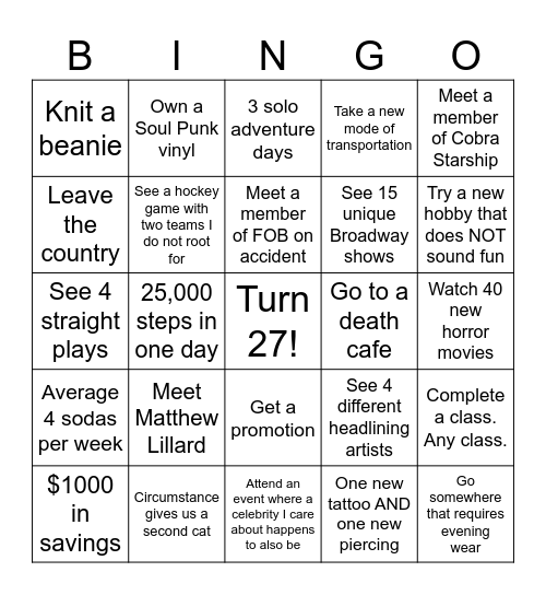 PIPER'S 2024 BINGO Card