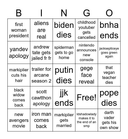 2024 Bingo Card