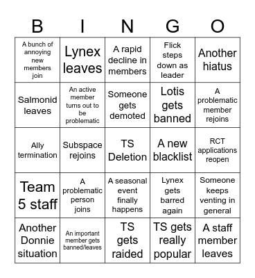 2024 TS bingo Card
