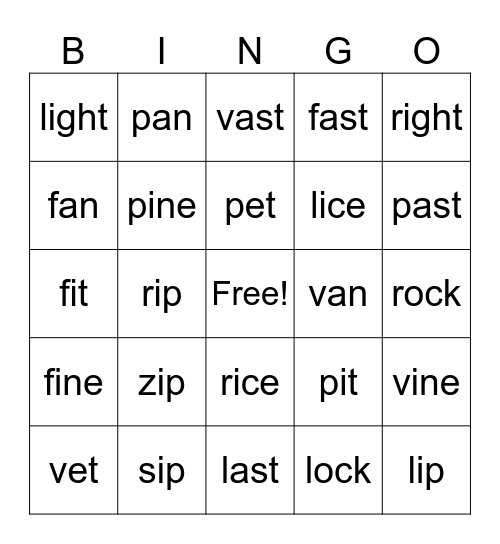 Bingo Card