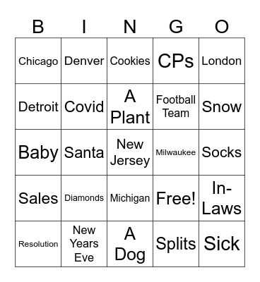 MW Team Holiday Bingo Card