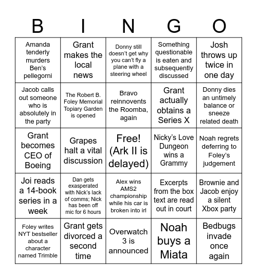 Box Text 2024 Bingo Card