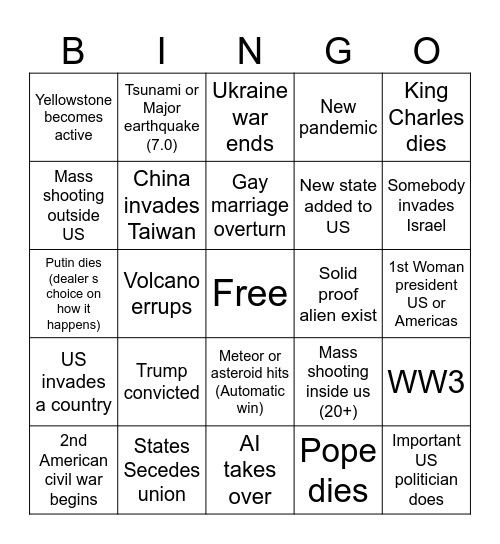 2024 Bingo Card