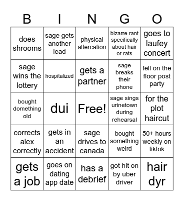 Sage Bingo Card