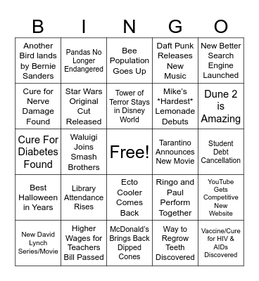 Optimistic 2024 Bingo Card