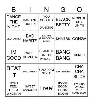 DISCO BINGO 4 Bingo Card