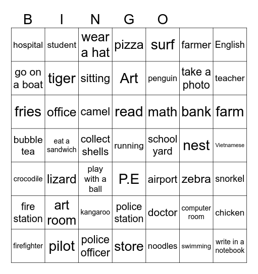 G4 UNIT 1-6 Bingo Card