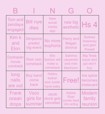 🌷2024🌷 Bingo Card