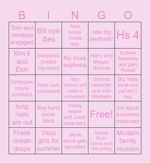 🌷2024🌷 Bingo Card