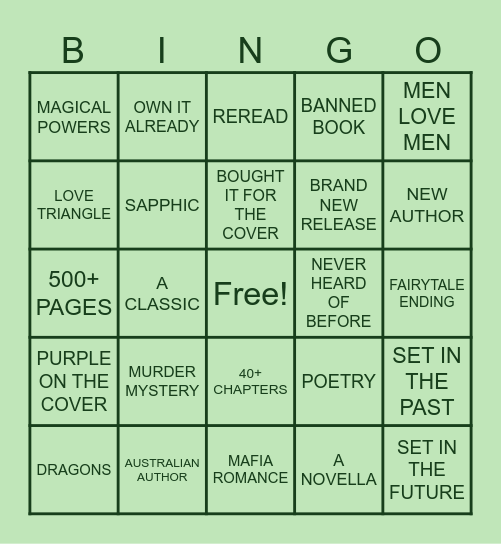 BOOK BINGO 2024 Bingo Card