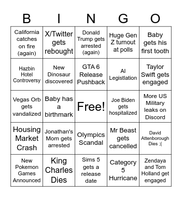 2024 Bingo Card