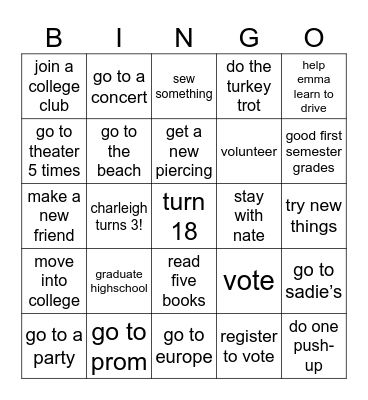 2024 New Years Bingo Card