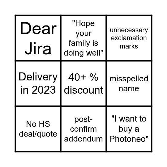 2024 SALES BINGO Card