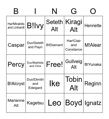 FEH 2024 Predictions/Wants/Needs Bingo Card