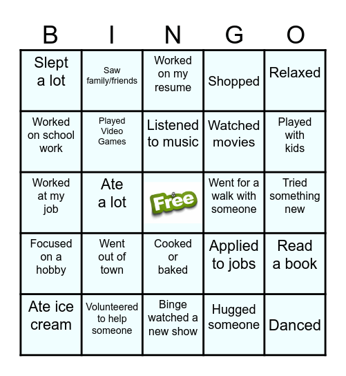 YALC Winter Break Bingo! Bingo Card