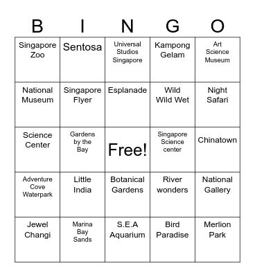 Find someone who has been to these places before Bingo Card