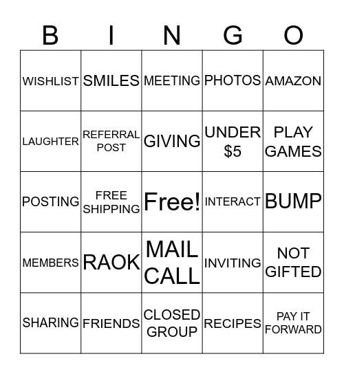 LIVE LOVE RAOK Bingo Card