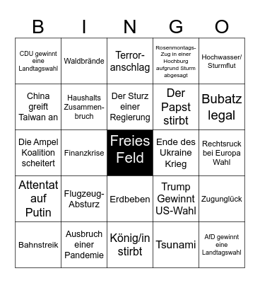 2024 Katastrophen Bingo Card