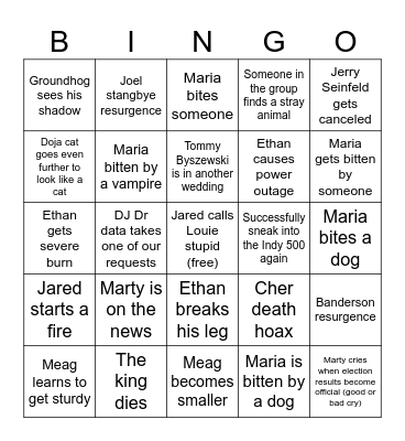 Laongo Bingo Card