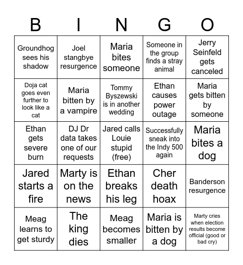 Laongo Bingo Card
