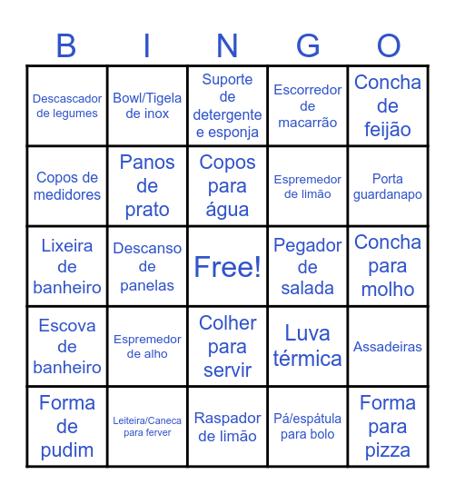 Chá de Panela da Thaís Bingo Card