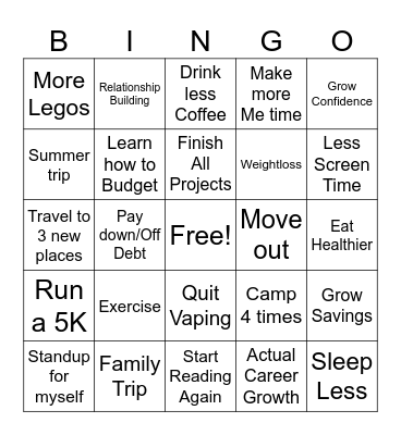 2024 Goals Bingo Card