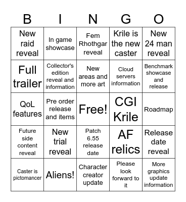 JP FANFEST 2024 Bingo Card