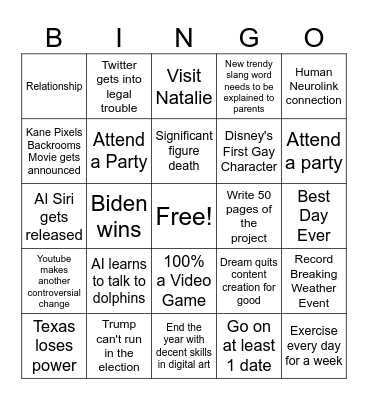 2024 Prediction Bingo! Bingo Card