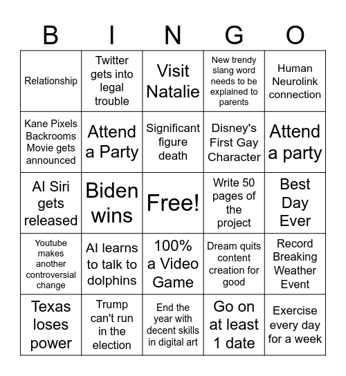2024 Prediction Bingo! Bingo Card