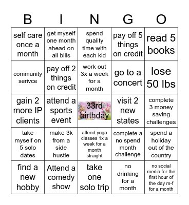 Angelique's 2024 vision bingo Card