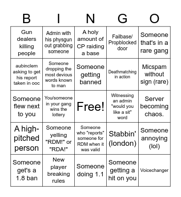Cloud Gaming Bingo SHeet Bingo Card