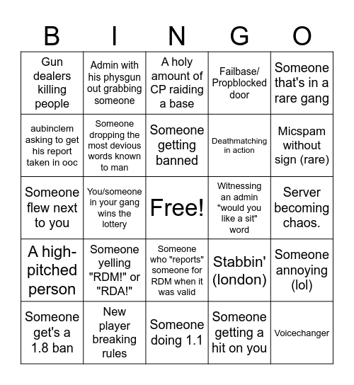 Cloud Gaming Bingo SHeet Bingo Card