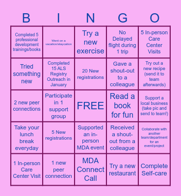 Central FCST New Years Bingo Card