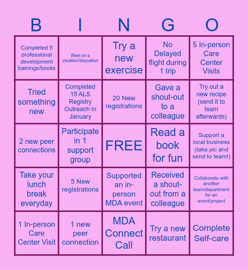 Central FCST New Years Bingo Card