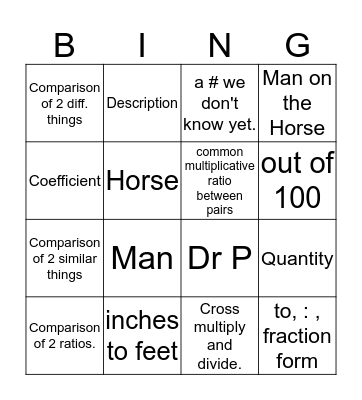 Proportion Bing - o Bingo Card