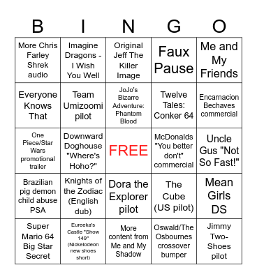 Found Lost Media 2024 Bingo Card