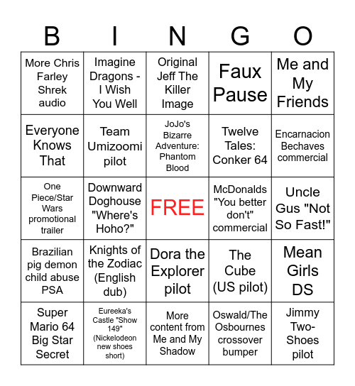 Found Lost Media 2024 Bingo Card