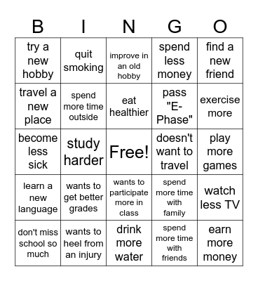 Find someone who wants to Bingo Card