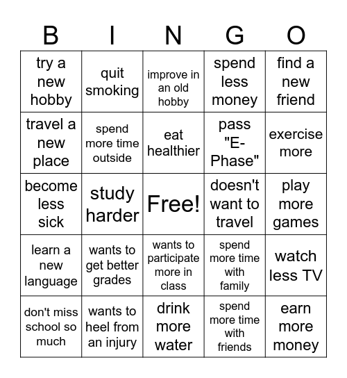 Find someone who wants to Bingo Card