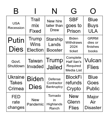 #LDB Bingo 2024 Bingo Card