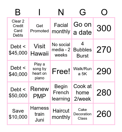 Jasmine 2024 Bingo Card