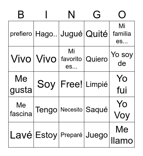 Midterm Bingo 1 Bingo Card