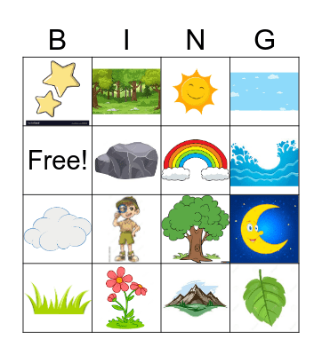 ASL Nature Bingo Card
